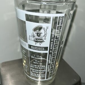 Vintage Mixed Drink various Cocktail Recipe 16oz. Pint Glass Tumbler Barware set